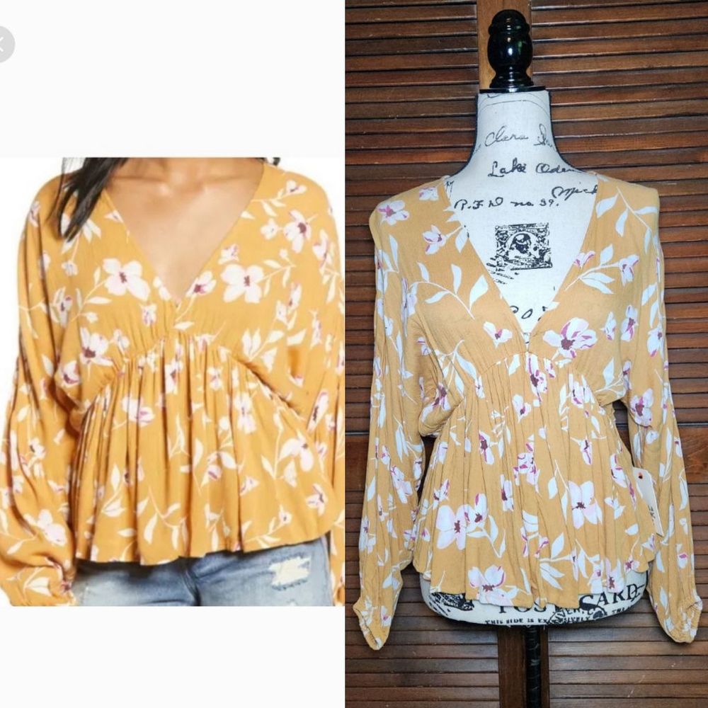 New Billabong Windy Street Floral Print Top